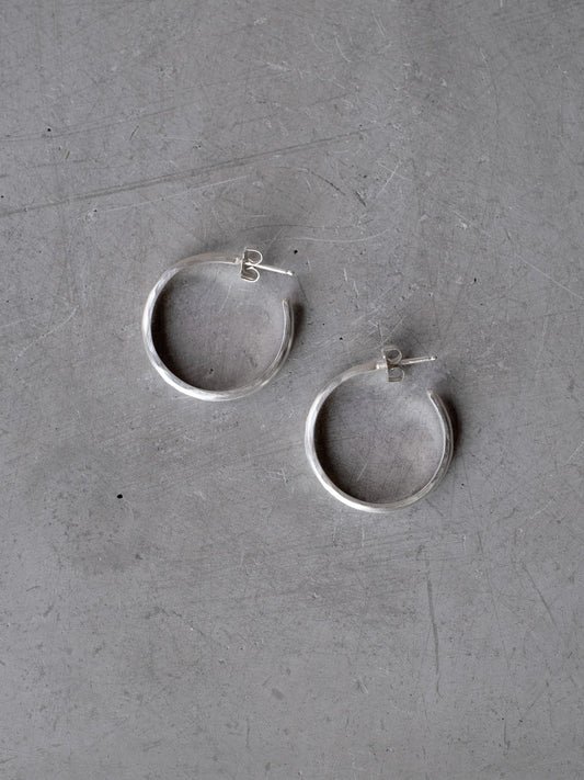 Small Hammered Silver Hoops
